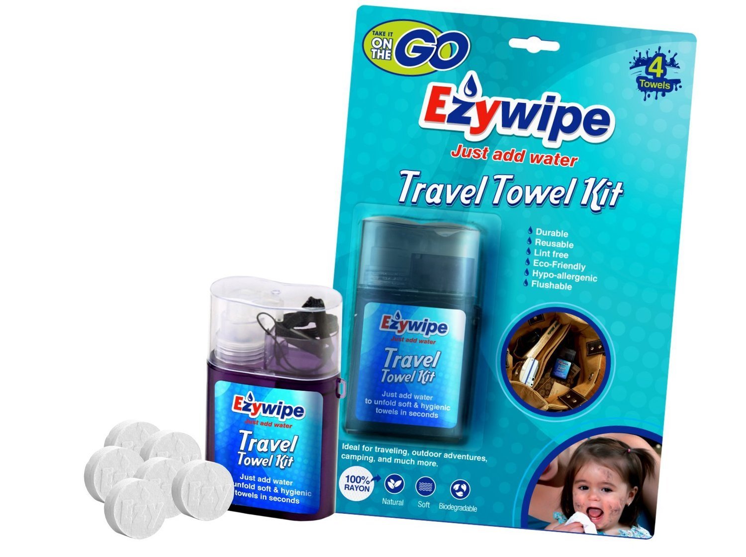 Travel Towel Kit 4 Towels - buyezywipe.com