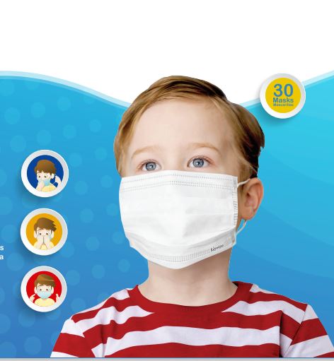 Ezywipe Kids Mask 30 Individually Wrapped, Super High Quality