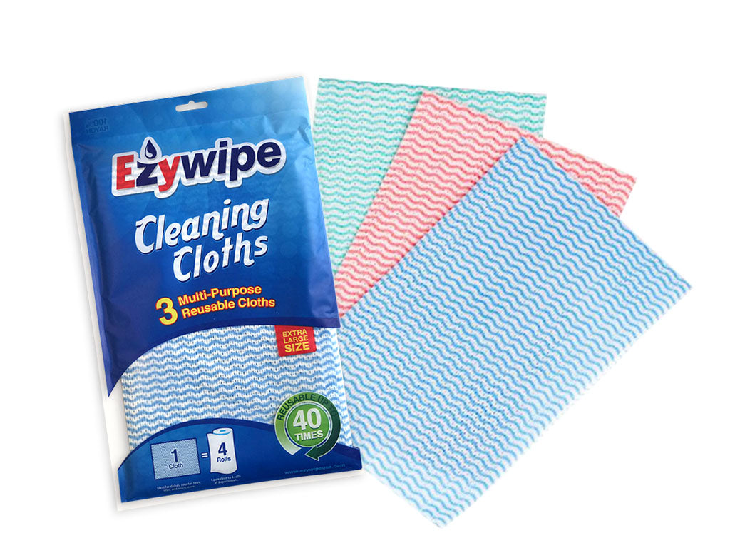 Ezywipe Cleaning Bundle. Cleaning Cloth. Multipurpose Heavy Duty, Odor Free, Super Absorbent. Lint & Streak Free & 6 Pk Glass & Stainless-Steel Towels